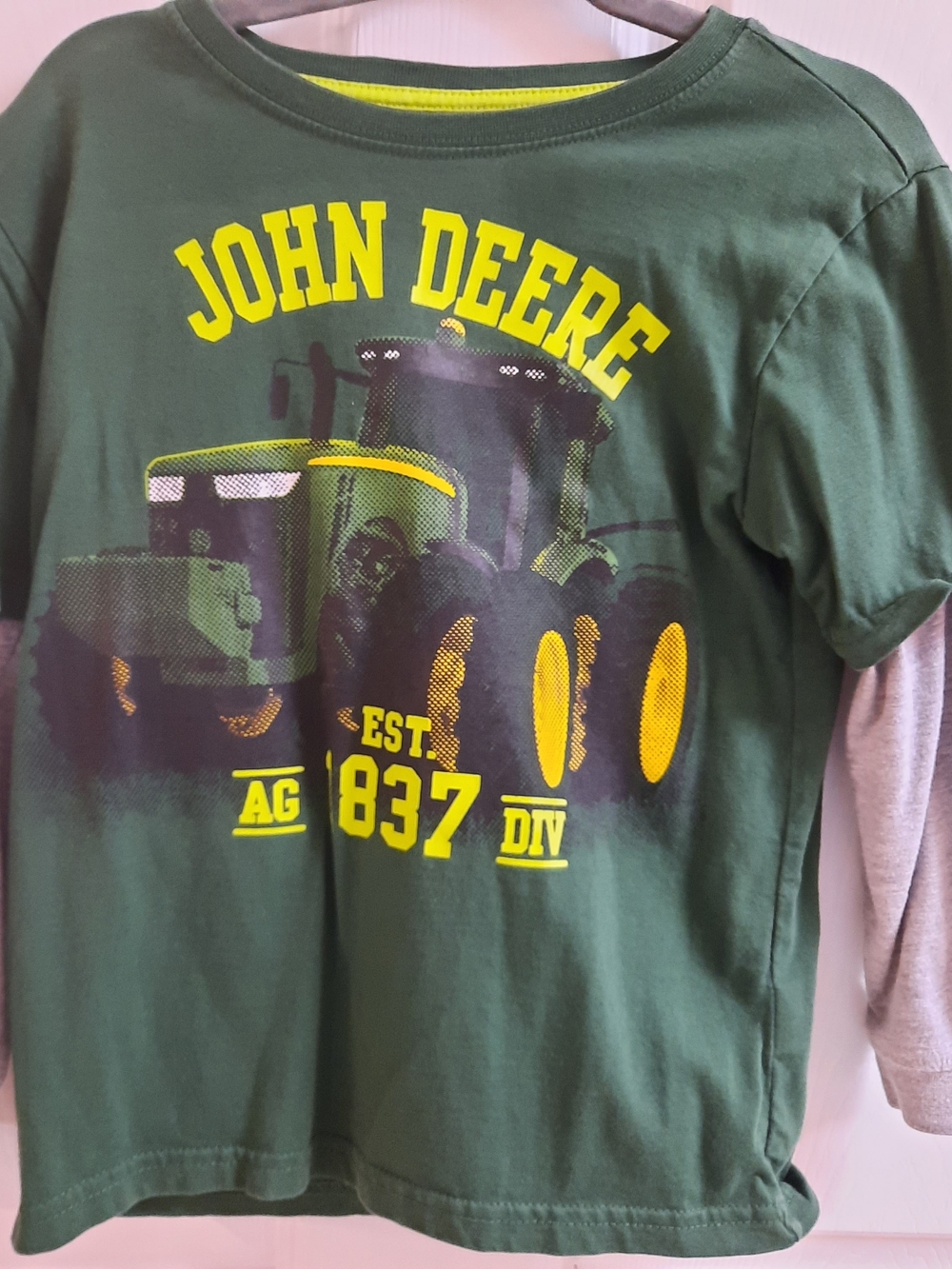John Deere Green Tee with Yellow Tractor Graphic